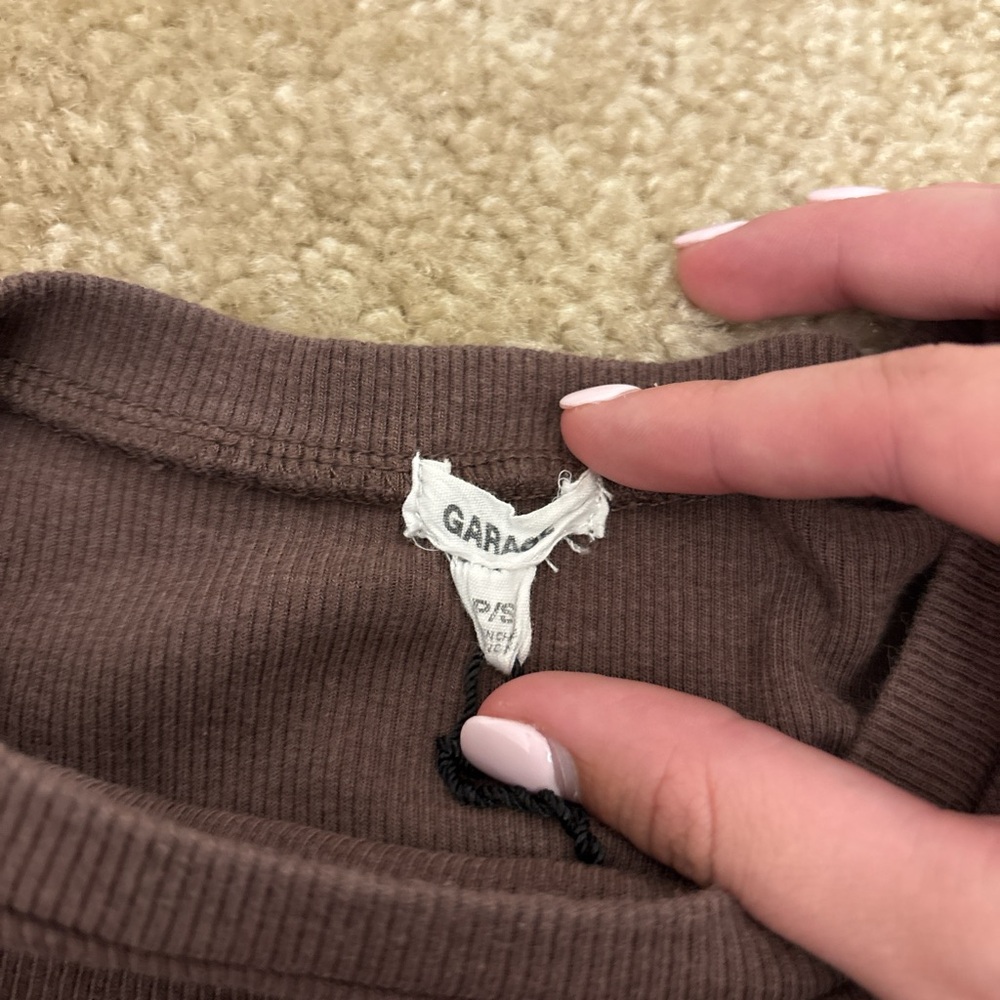 Garage Chocolate Ribbed Tee - Picture 2 of 2